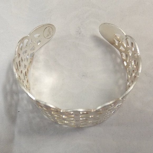 Vintage Lia Sophia Silver Plated Bracelet, Open Weave Glam Design - Picture 4 of 6